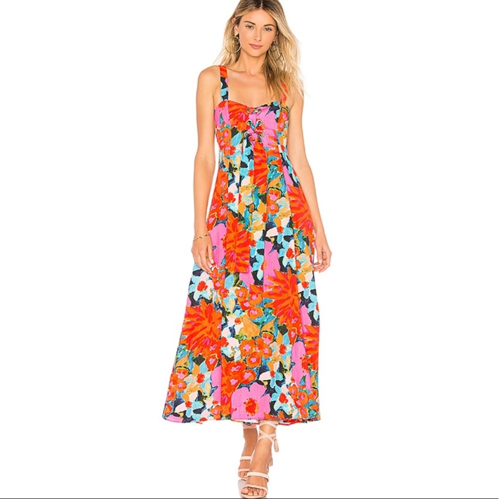 Mara Hoffman Mei Floral Lace Up Dress